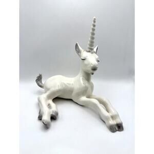 Vintage MCM  Unicorn Rutledge Freeman McFarlin Pottery Gray Figurine Sculpture